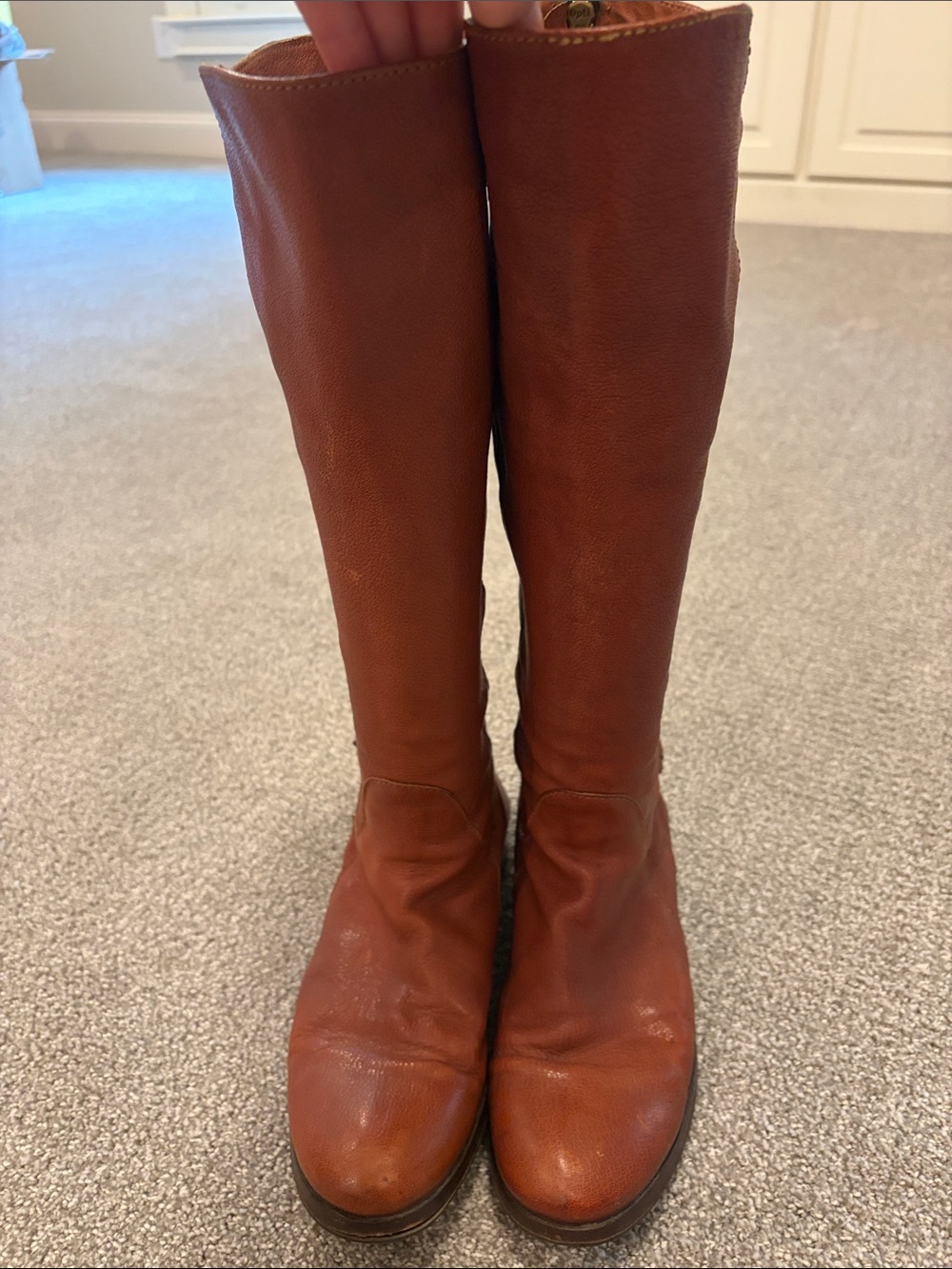 J. Crew Cognac Brown Leather Over-the-Knee Boots